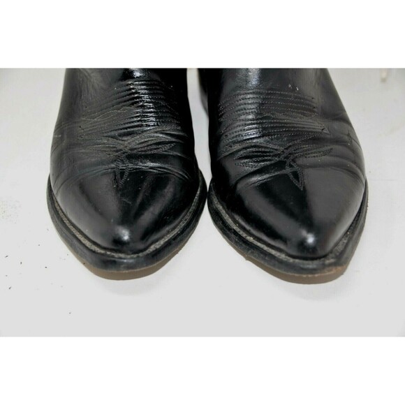 Botas Jaca Black Leather Mexican Rodeo Cowboy Boots Size Mex 26.5 EE US 7.5 main image 4